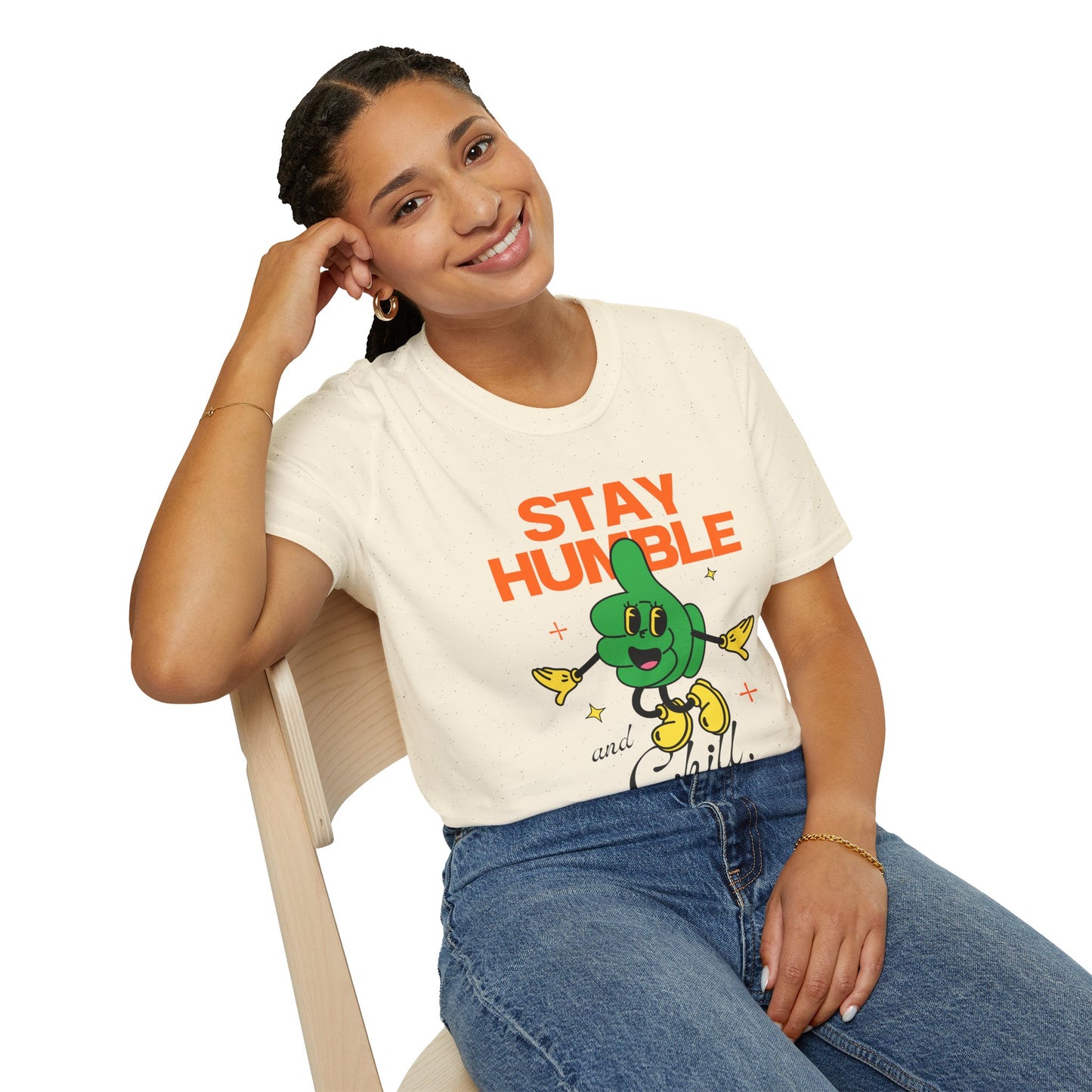 Stay Humble and Chill T-Shirt – Retro-Inspired Positive Vibes Graphic Tee with Vintage Aesthetic