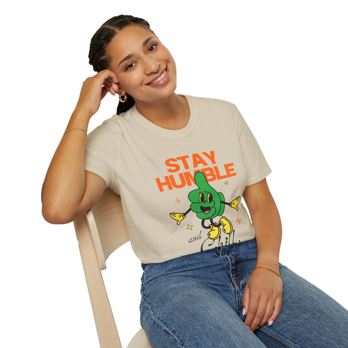 Stay Humble and Chill T-Shirt – Retro-Inspired Positive Vibes Graphic Tee with Vintage Aesthetic