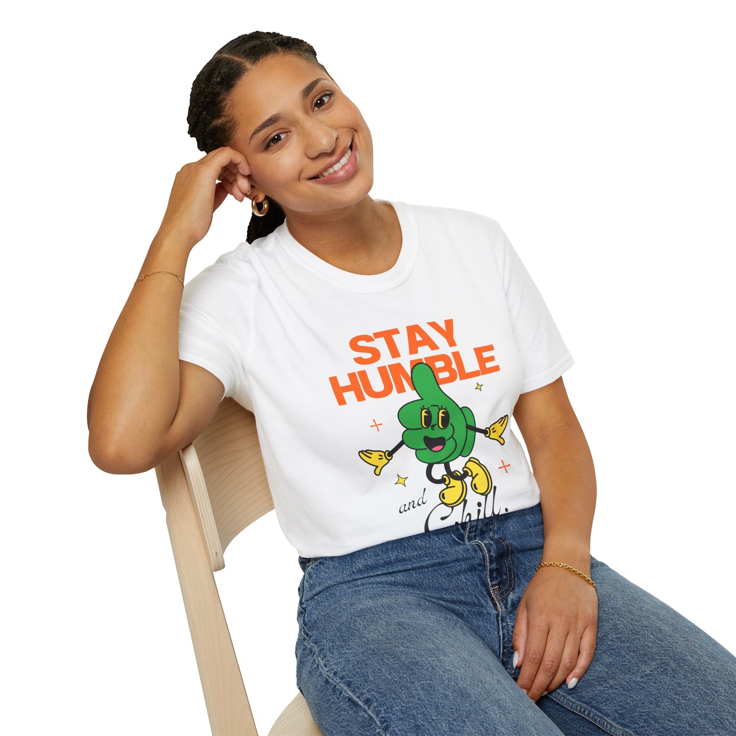 Stay Humble and Chill T-Shirt – Retro-Inspired Positive Vibes Graphic Tee with Vintage Aesthetic