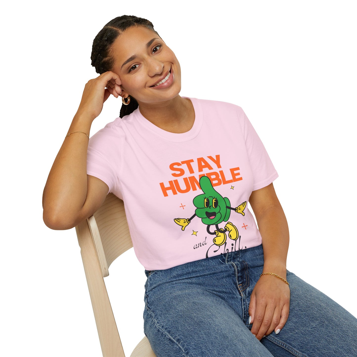 Stay Humble and Chill T-Shirt – Retro-Inspired Positive Vibes Graphic Tee with Vintage Aesthetic