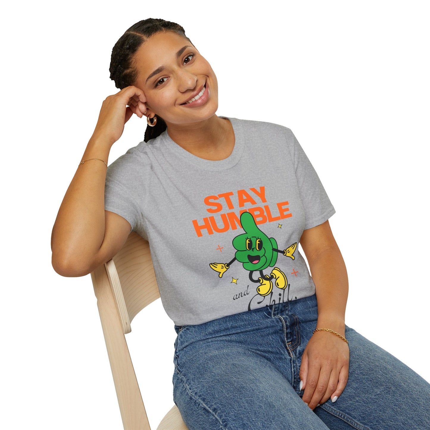 Stay Humble and Chill T-Shirt – Retro-Inspired Positive Vibes Graphic Tee with Vintage Aesthetic