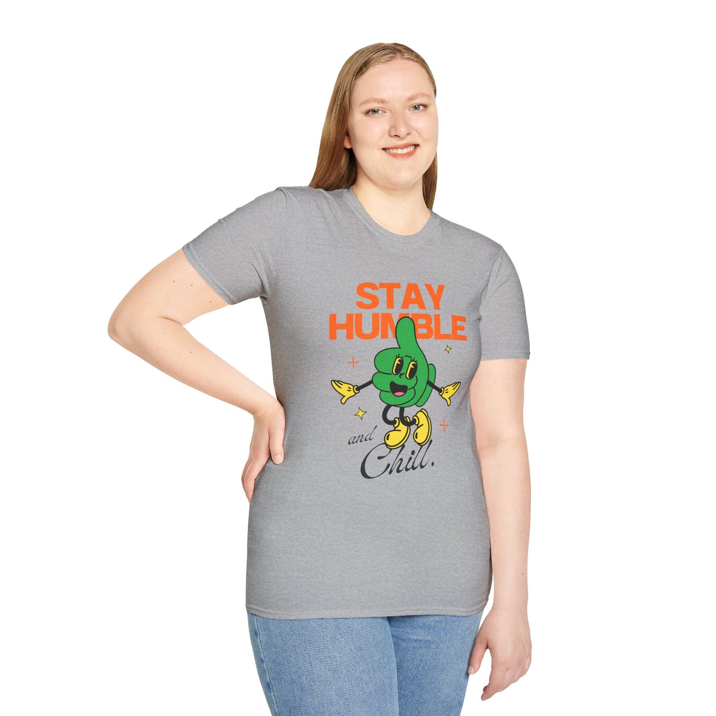 Stay Humble and Chill T-Shirt – Retro-Inspired Positive Vibes Graphic Tee with Vintage Aesthetic