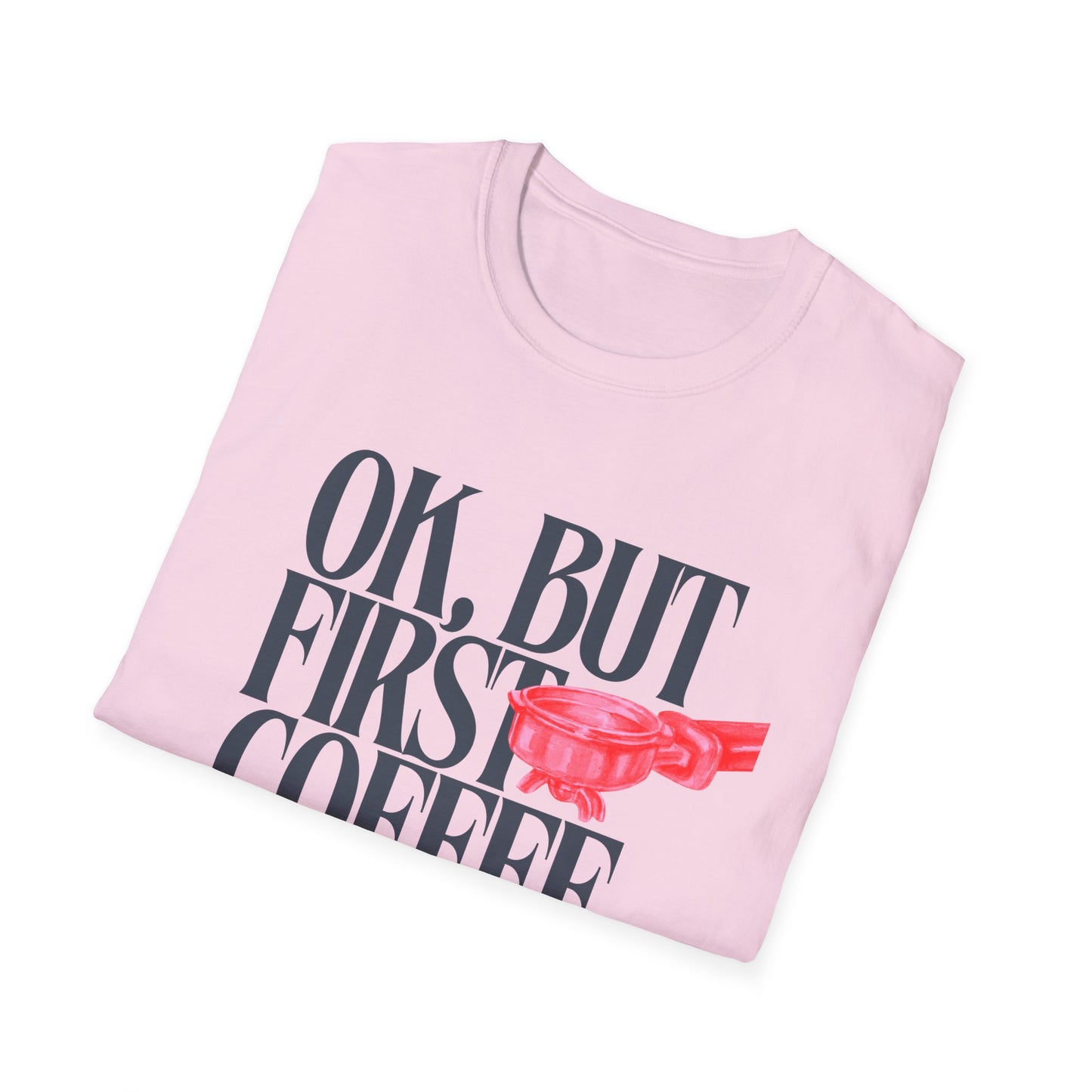 Okay But Coffee First T-Shirt – Retro Caffeine Lover Graphic Tee with Vintage-Inspired Typography