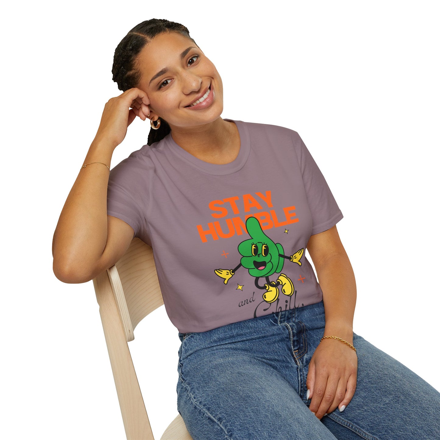 Stay Humble and Chill T-Shirt – Retro-Inspired Positive Vibes Graphic Tee with Vintage Aesthetic
