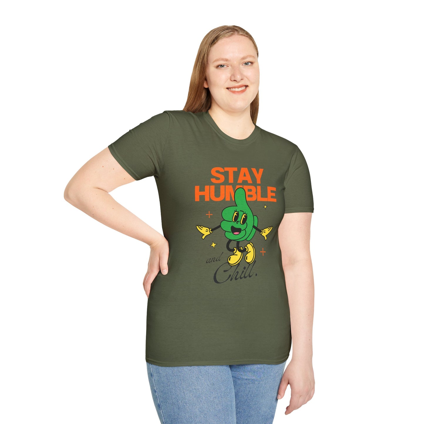 Stay Humble and Chill T-Shirt – Retro-Inspired Positive Vibes Graphic Tee with Vintage Aesthetic
