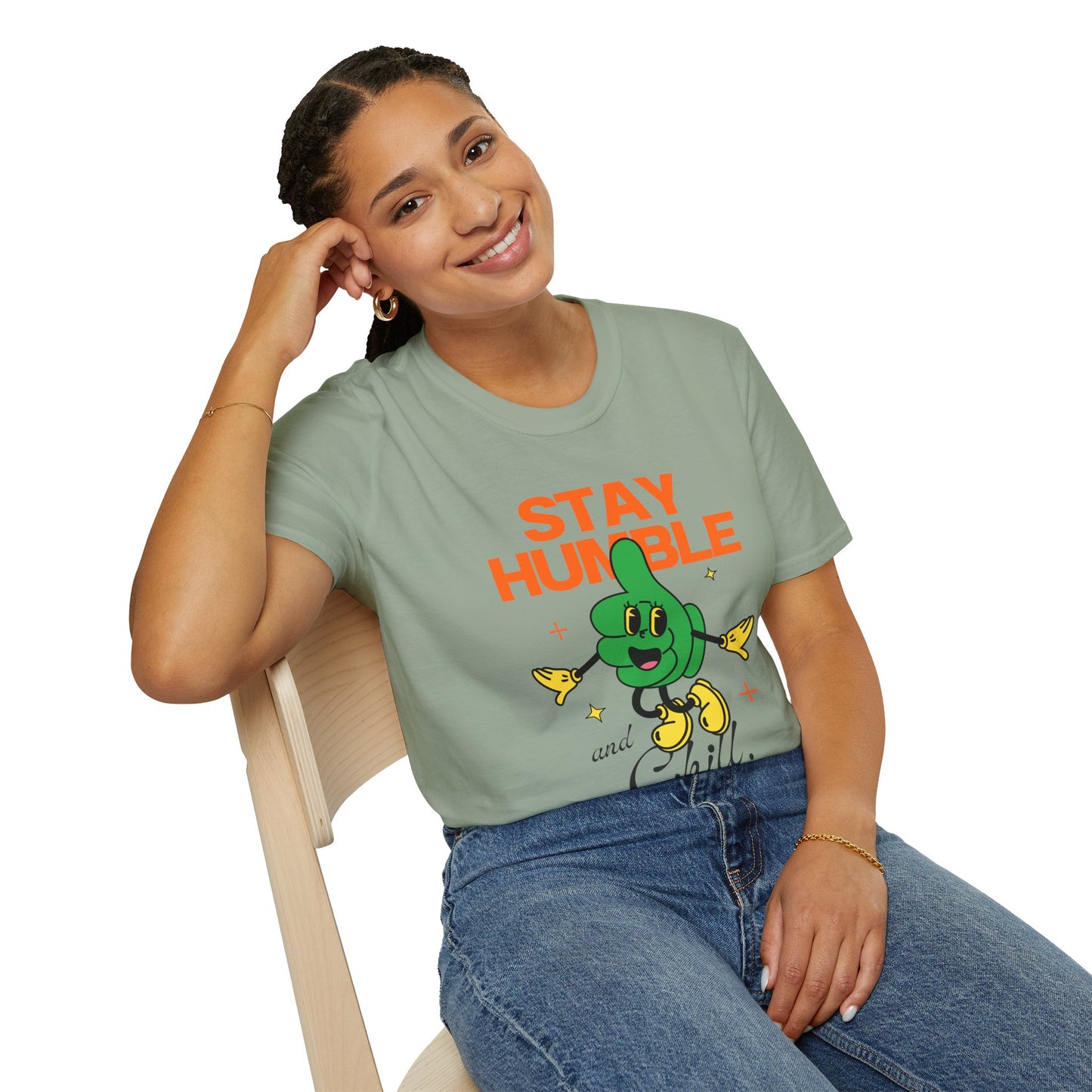 Stay Humble and Chill T-Shirt – Retro-Inspired Positive Vibes Graphic Tee with Vintage Aesthetic