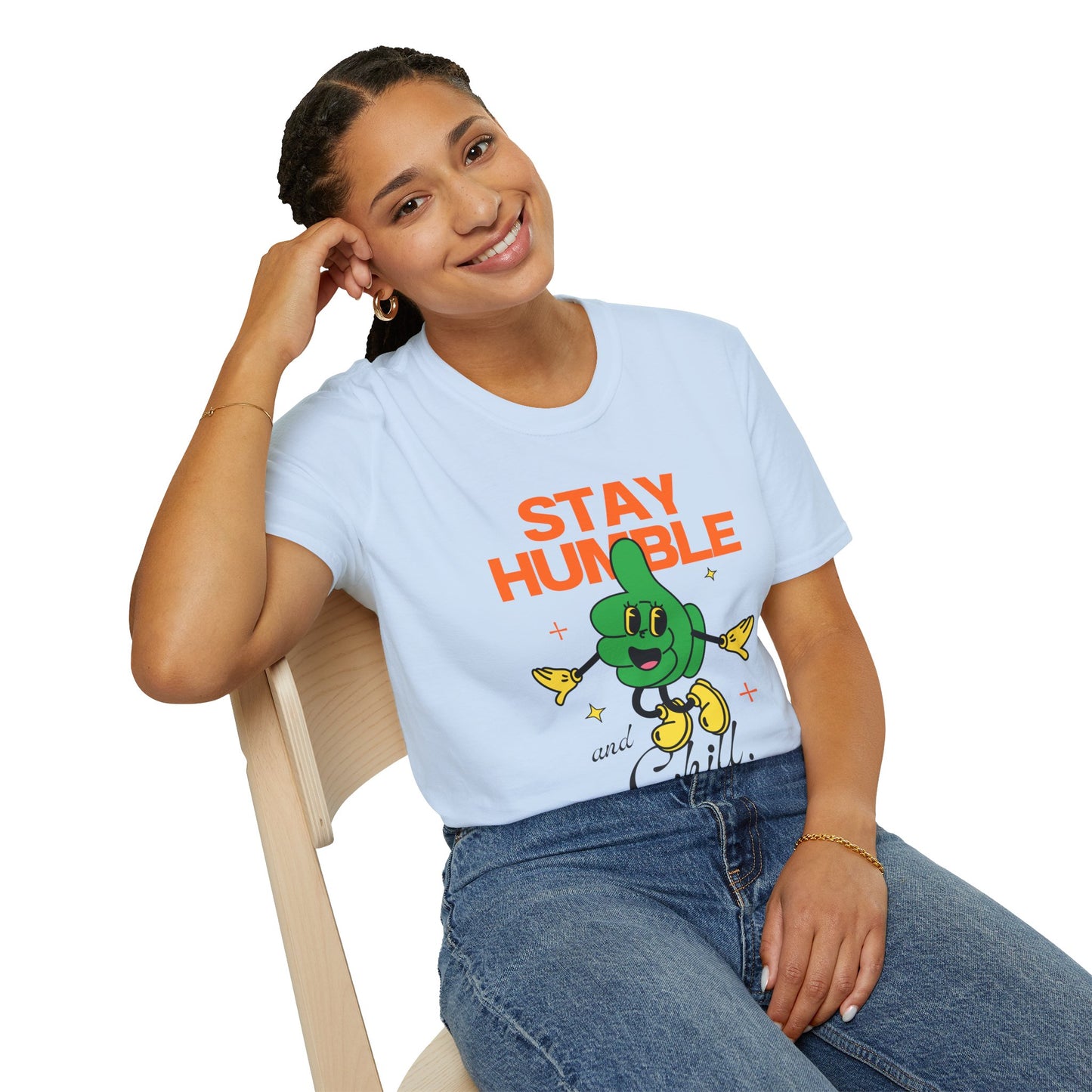 Stay Humble and Chill T-Shirt – Retro-Inspired Positive Vibes Graphic Tee with Vintage Aesthetic