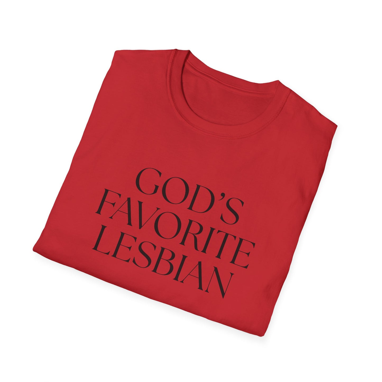 God’s Favorite Lesbian T-Shirt – Bold LGBTQ+ Pride Graphic Tee with Empowering Statement
