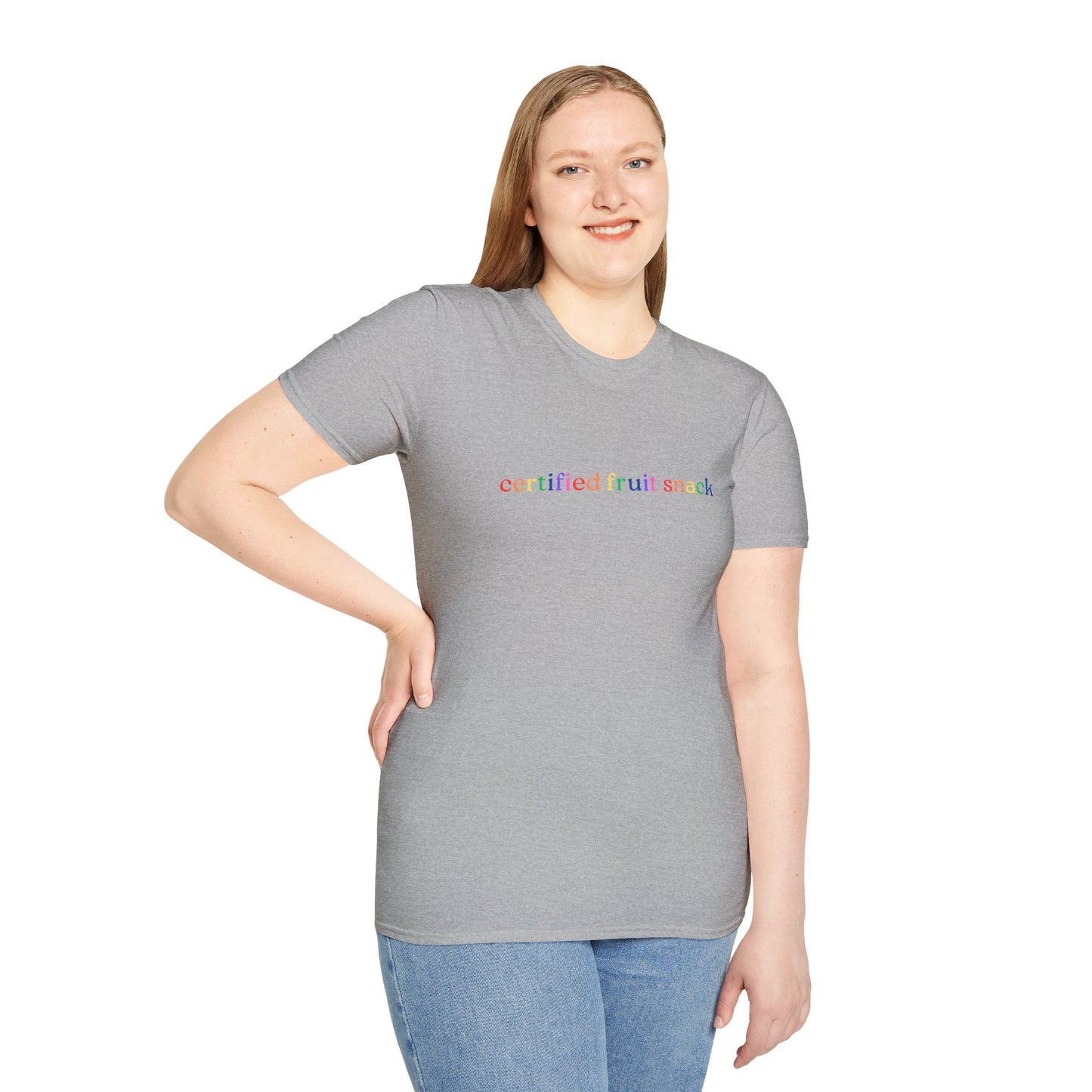 Certified Fruit Snack T-Shirt – Rainbow LGBTQ+ Pride Graphic Tee with Fun Playful Design