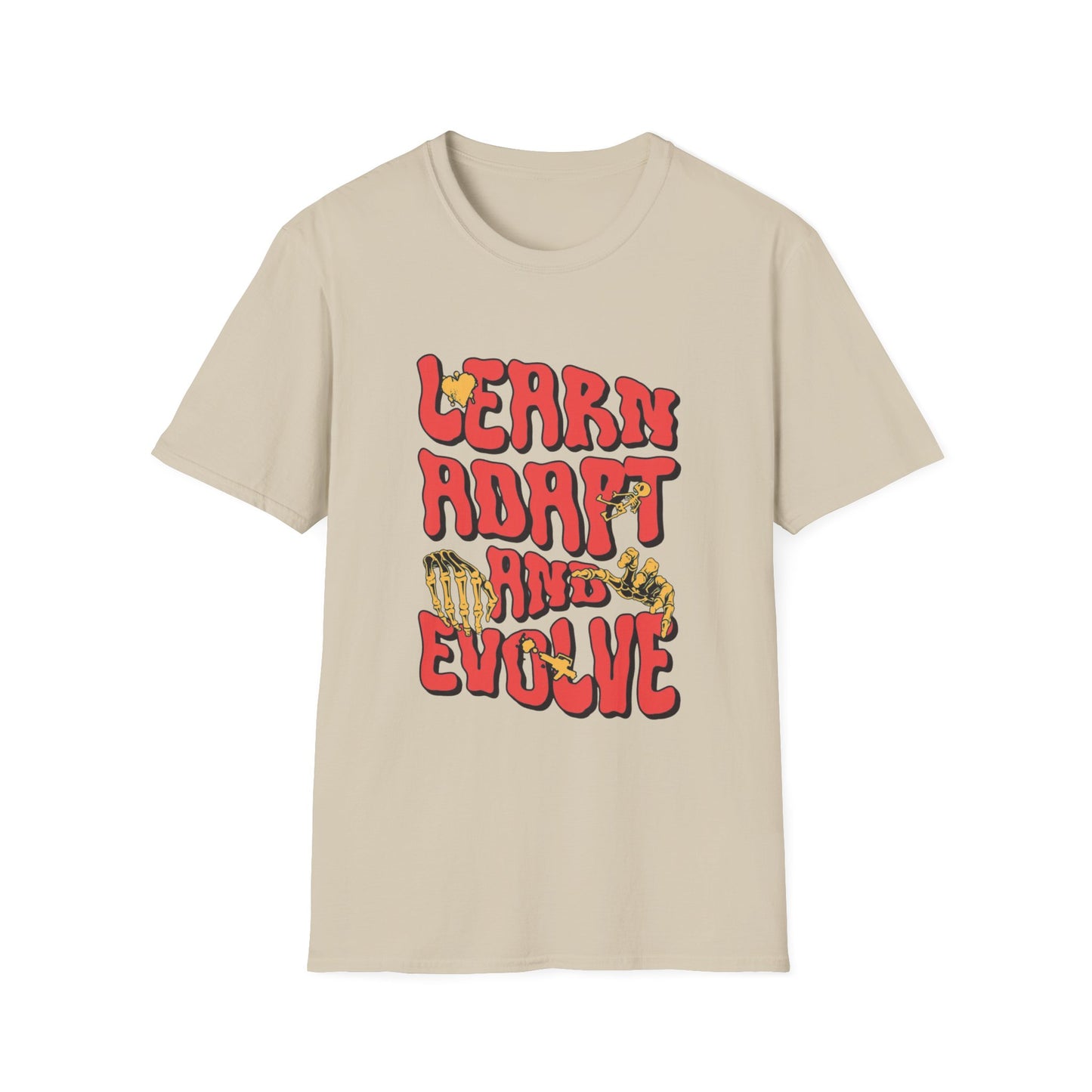 Learn Adapt Evolve T-Shirt – Motivational Graphic Tee with Bold Inspirational Typography