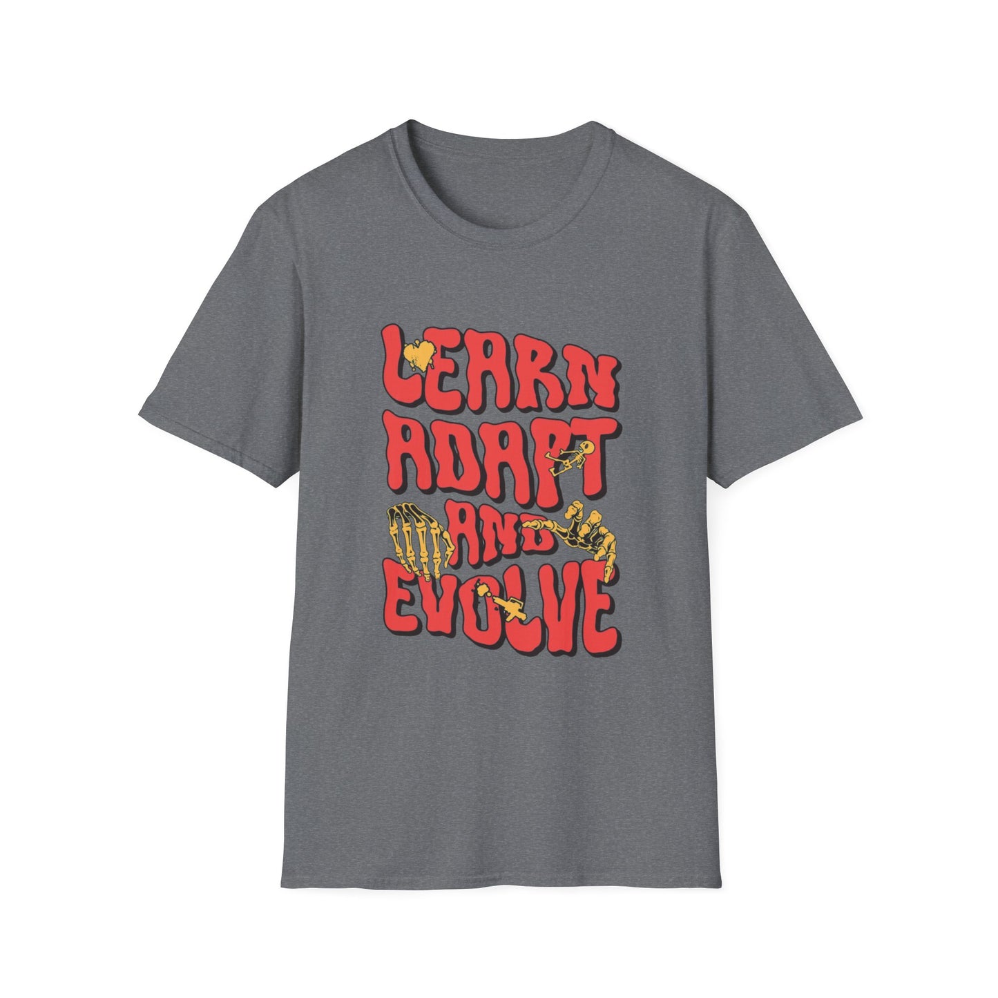 Learn Adapt Evolve T-Shirt – Motivational Graphic Tee with Bold Inspirational Typography