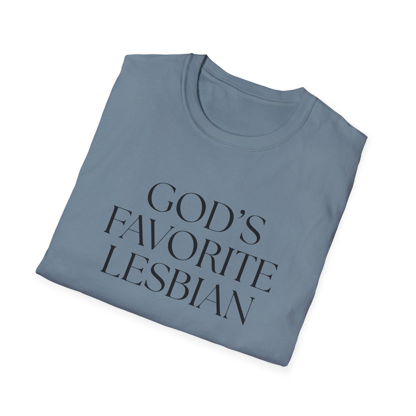 God’s Favorite Lesbian T-Shirt – Bold LGBTQ+ Pride Graphic Tee with Empowering Statement