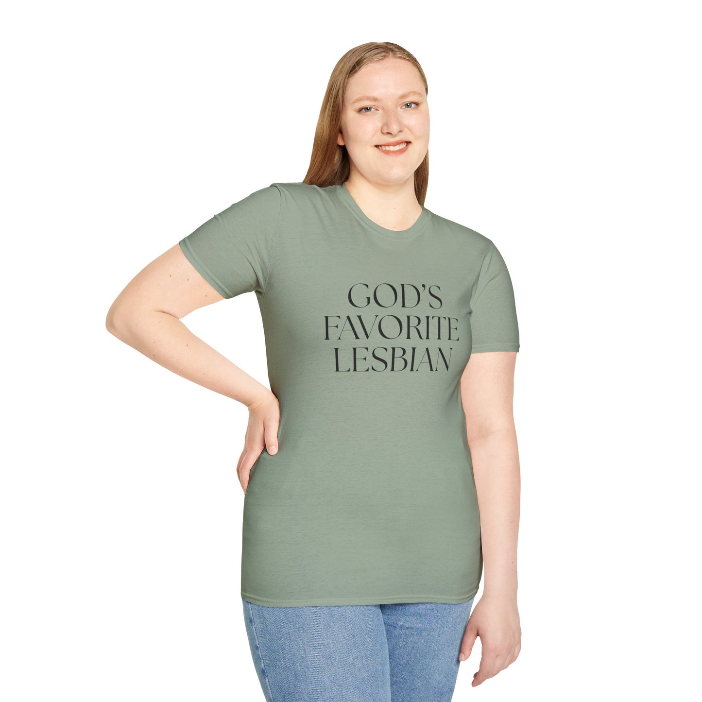 God’s Favorite Lesbian T-Shirt – Bold LGBTQ+ Pride Graphic Tee with Empowering Statement