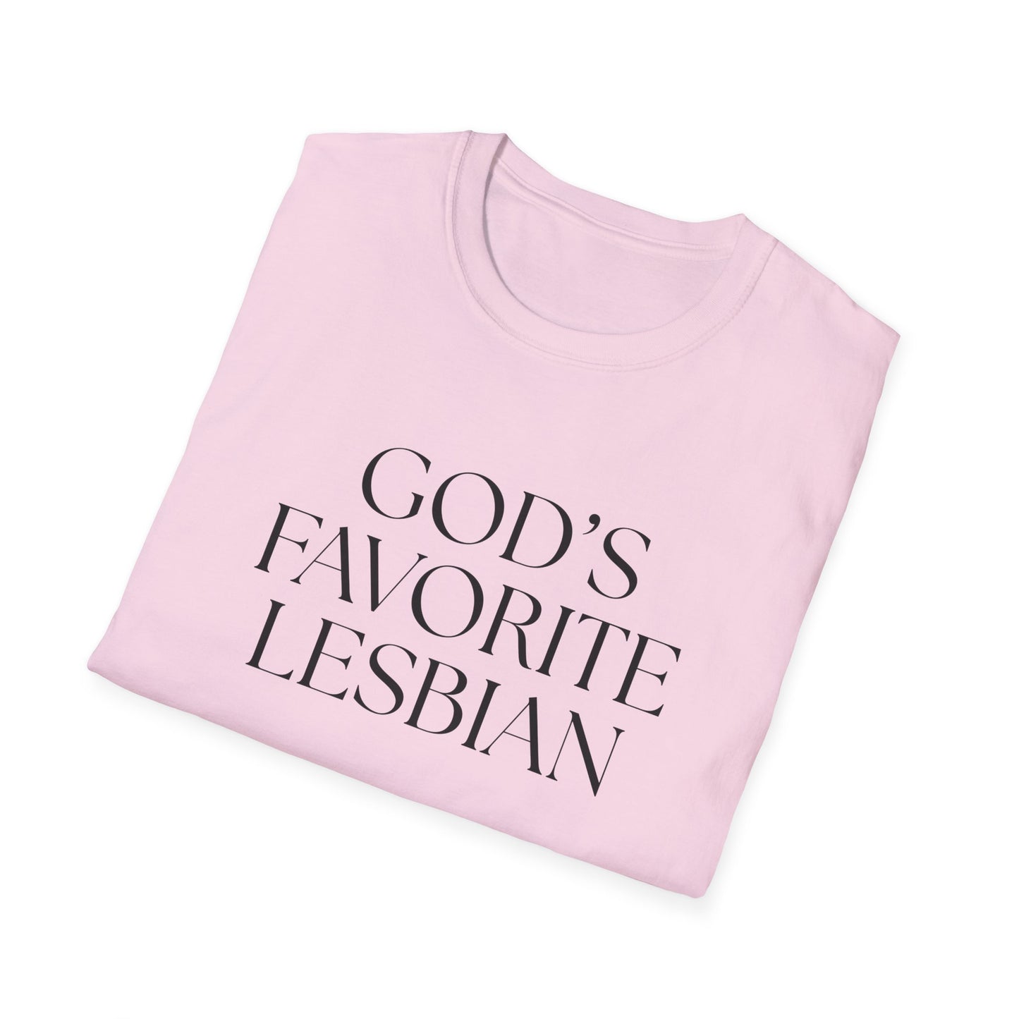 God’s Favorite Lesbian T-Shirt – Bold LGBTQ+ Pride Graphic Tee with Empowering Statement