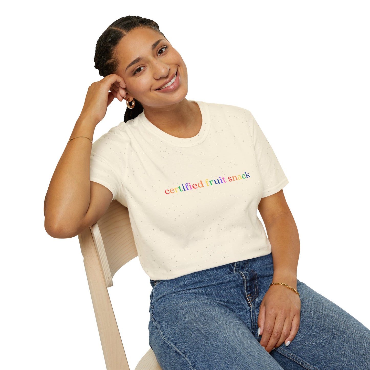 Certified Fruit Snack T-Shirt – Rainbow LGBTQ+ Pride Graphic Tee with Fun Playful Design