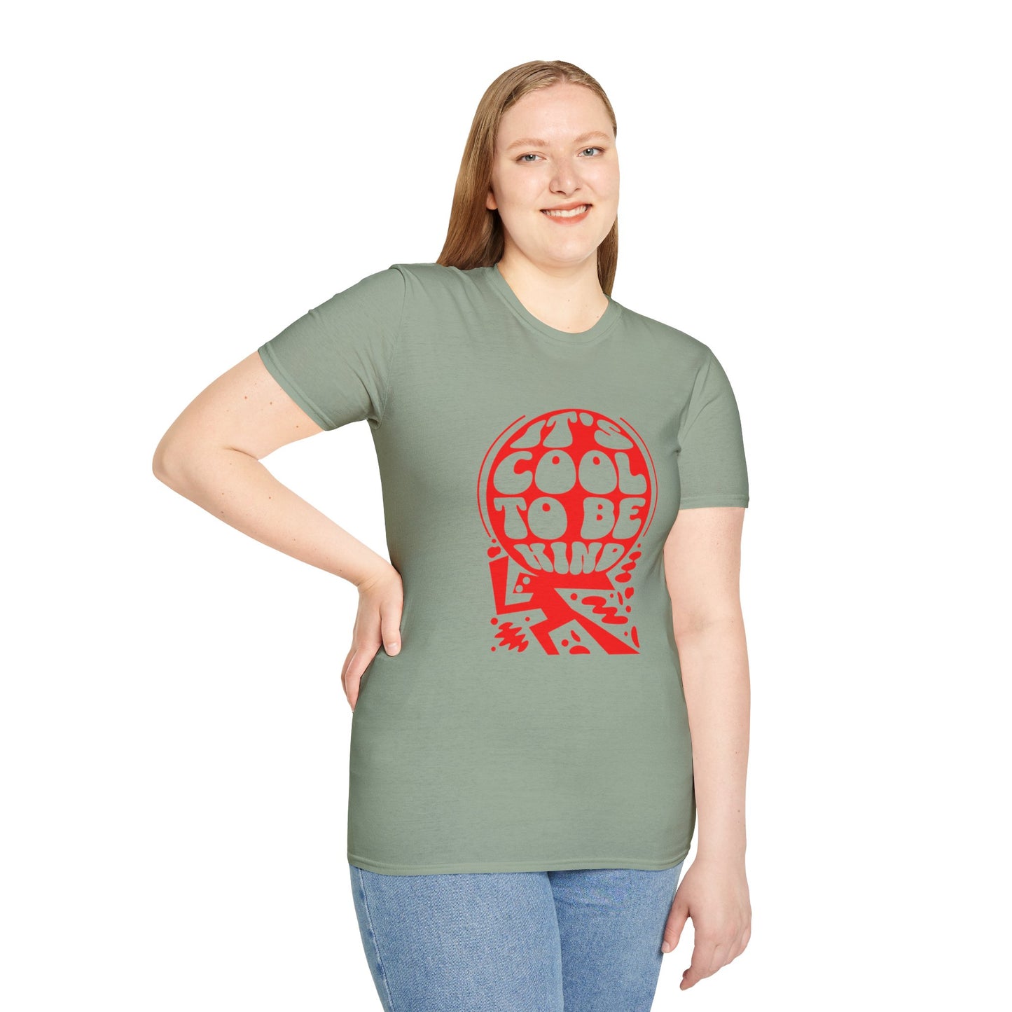 It’s Cool to Be Kind T-Shirt – Red Retro Kindness Graphic Tee with Vintage-Inspired Positive Message