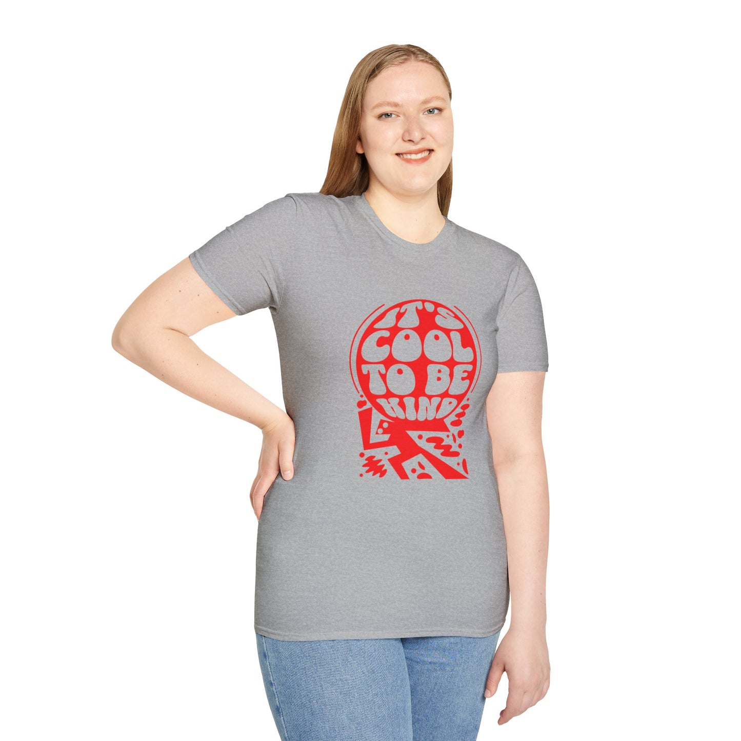 It’s Cool to Be Kind T-Shirt – Red Retro Kindness Graphic Tee with Vintage-Inspired Positive Message