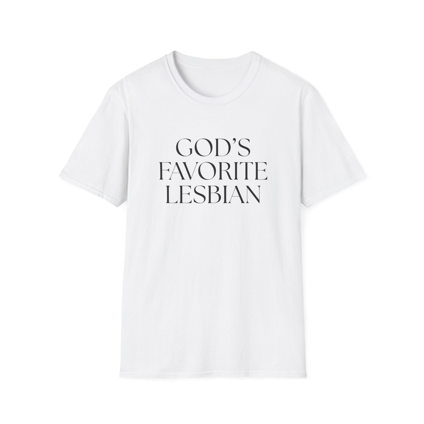 God’s Favorite Lesbian T-Shirt – Bold LGBTQ+ Pride Graphic Tee with Empowering Statement