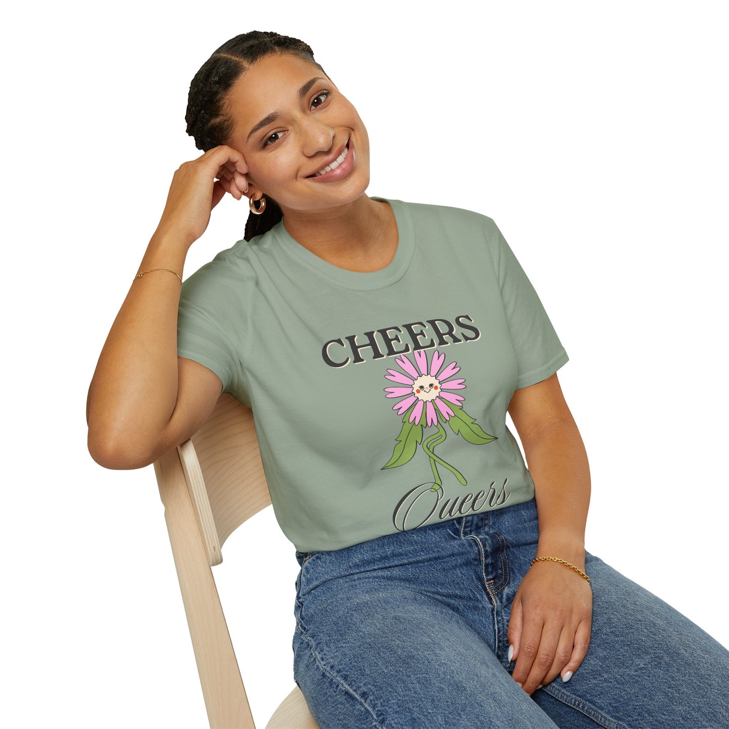 Cheers Queers T-Shirt – Retro LGBTQ+ Pride Graphic Tee with Bold Vintage-Inspired Celebration Design