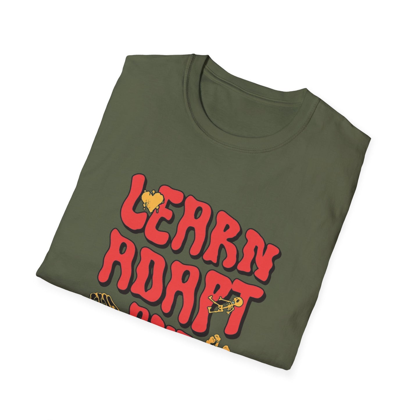 Learn Adapt Evolve T-Shirt – Motivational Graphic Tee with Bold Inspirational Typography