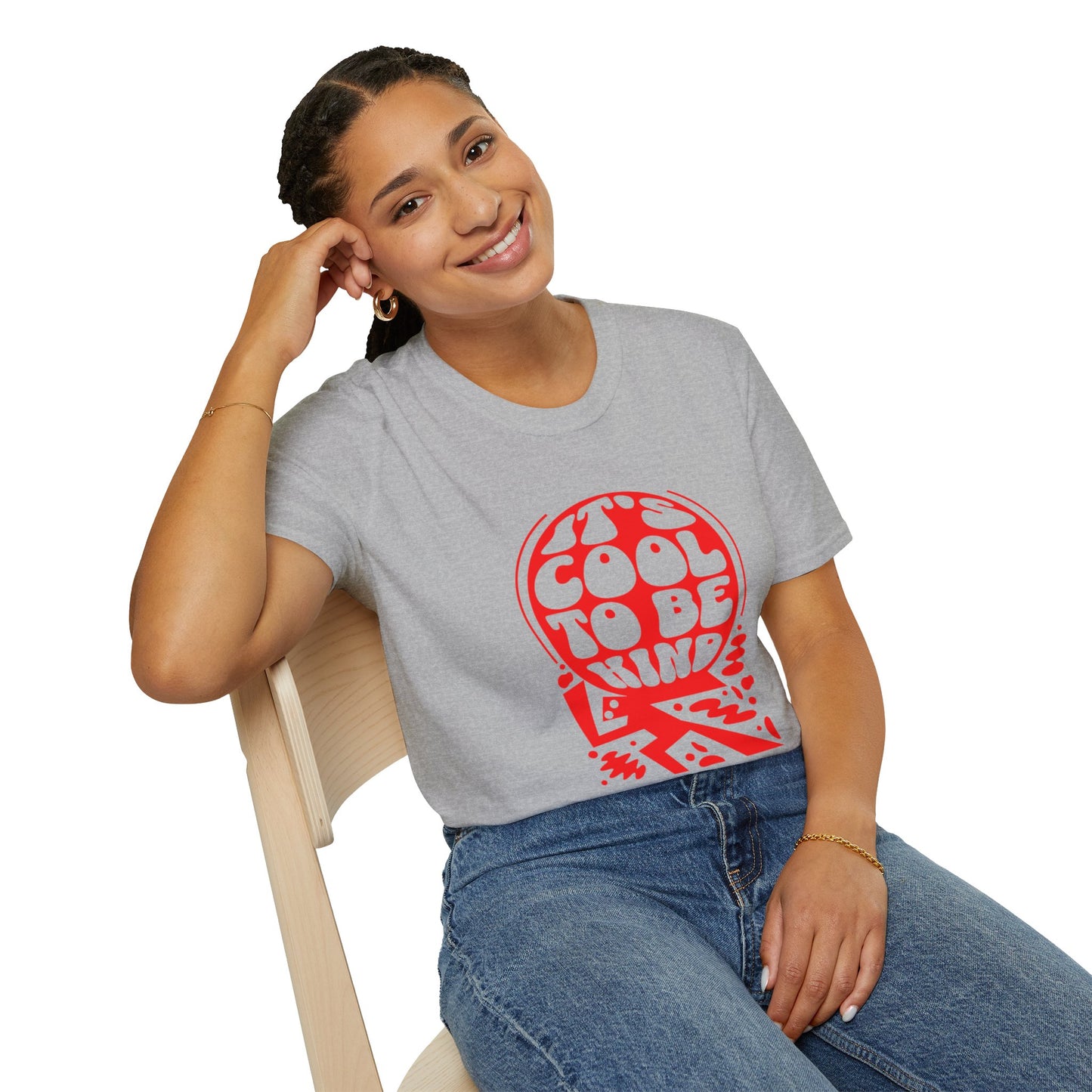 It’s Cool to Be Kind T-Shirt – Red Retro Kindness Graphic Tee with Vintage-Inspired Positive Message