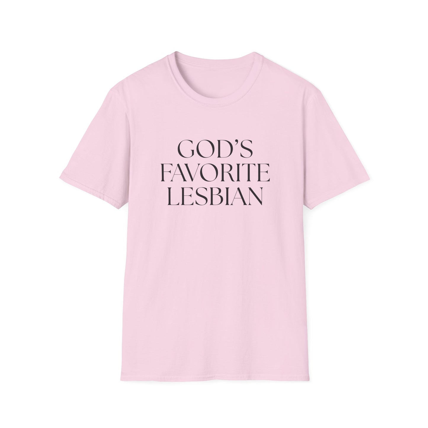 God’s Favorite Lesbian T-Shirt – Bold LGBTQ+ Pride Graphic Tee with Empowering Statement