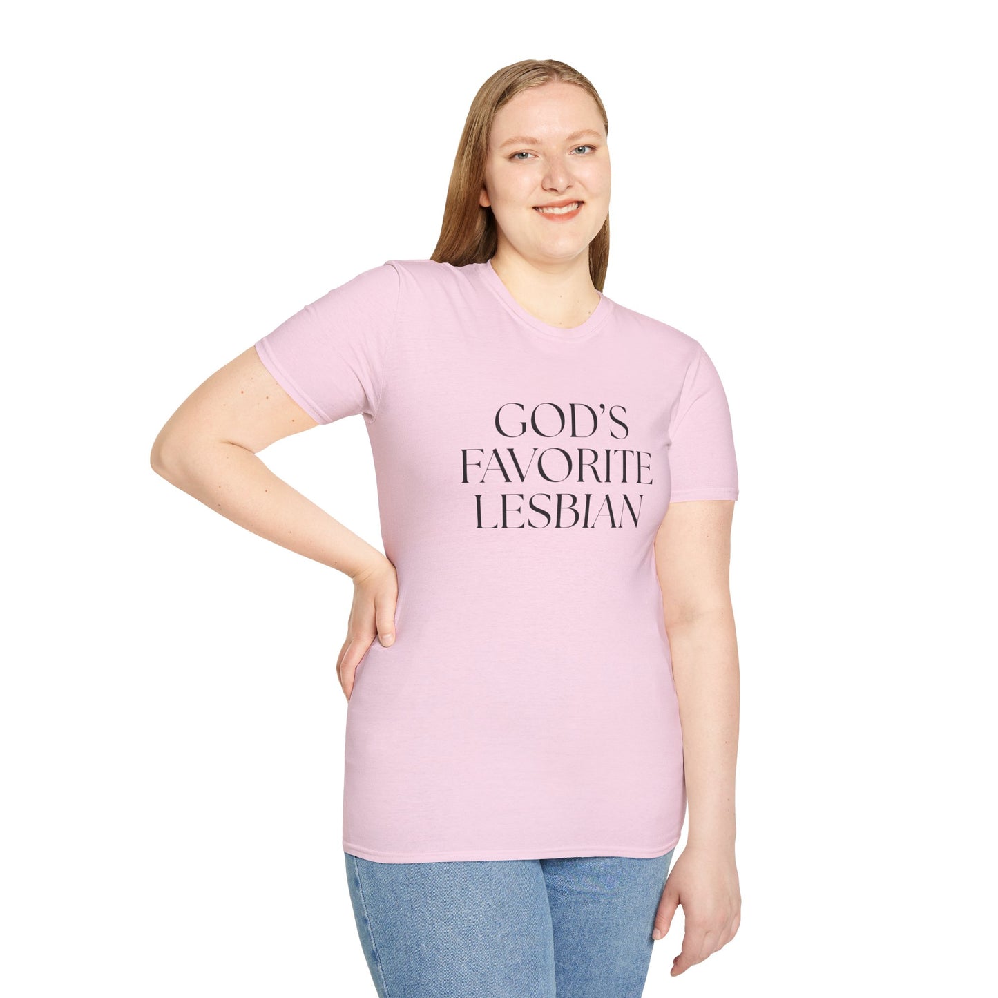 God’s Favorite Lesbian T-Shirt – Bold LGBTQ+ Pride Graphic Tee with Empowering Statement