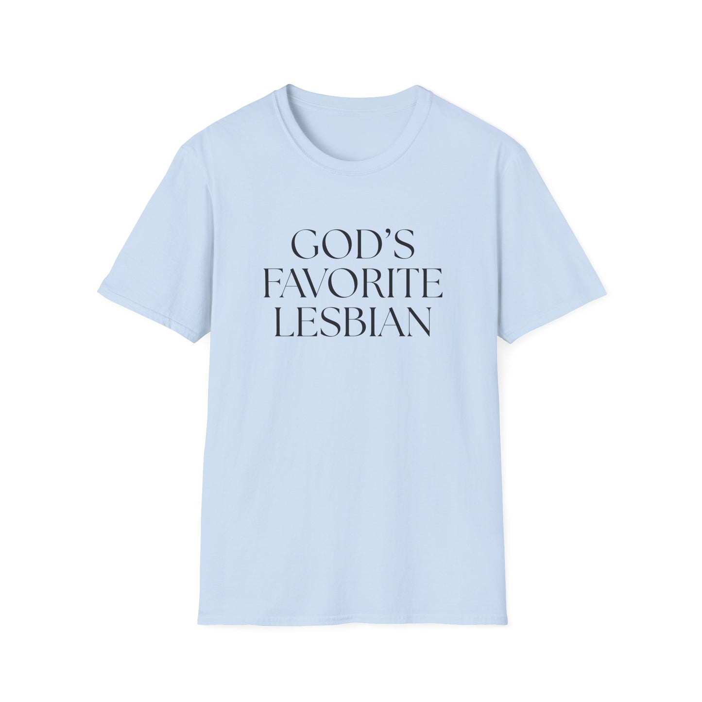 God’s Favorite Lesbian T-Shirt – Bold LGBTQ+ Pride Graphic Tee with Empowering Statement