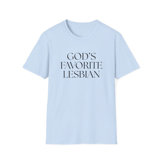 God’s Favorite Lesbian T-Shirt – Bold LGBTQ+ Pride Graphic Tee with Empowering Statement