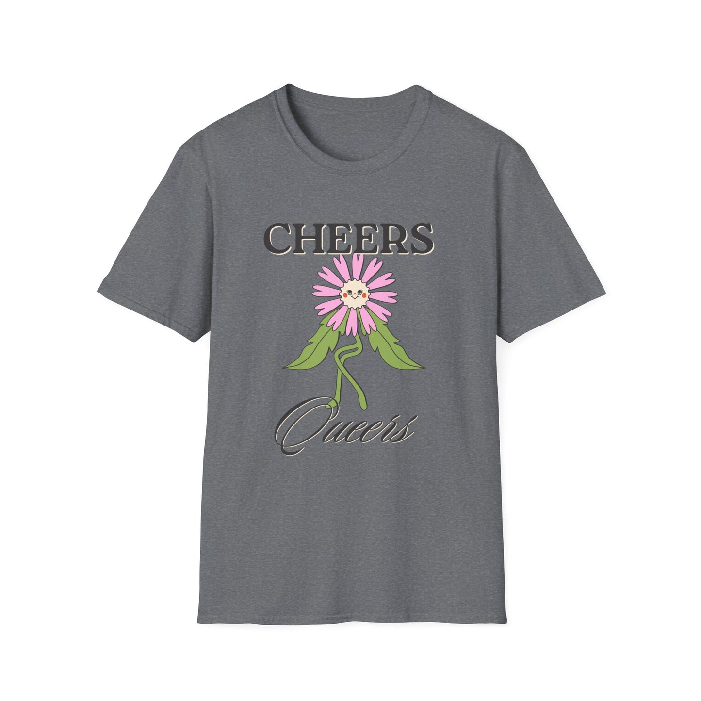Cheers Queers T-Shirt – Retro LGBTQ+ Pride Graphic Tee with Bold Vintage-Inspired Celebration Design