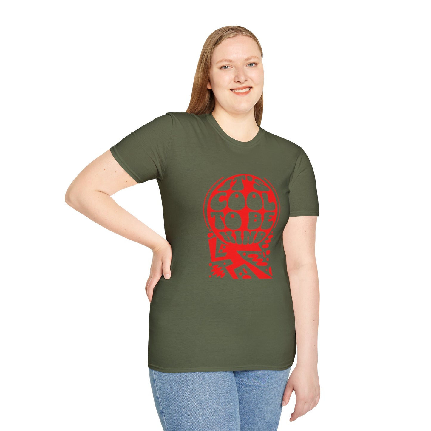 It’s Cool to Be Kind T-Shirt – Red Retro Kindness Graphic Tee with Vintage-Inspired Positive Message