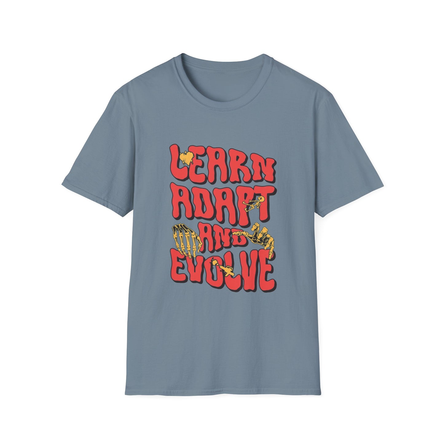 Learn Adapt Evolve T-Shirt – Motivational Graphic Tee with Bold Inspirational Typography