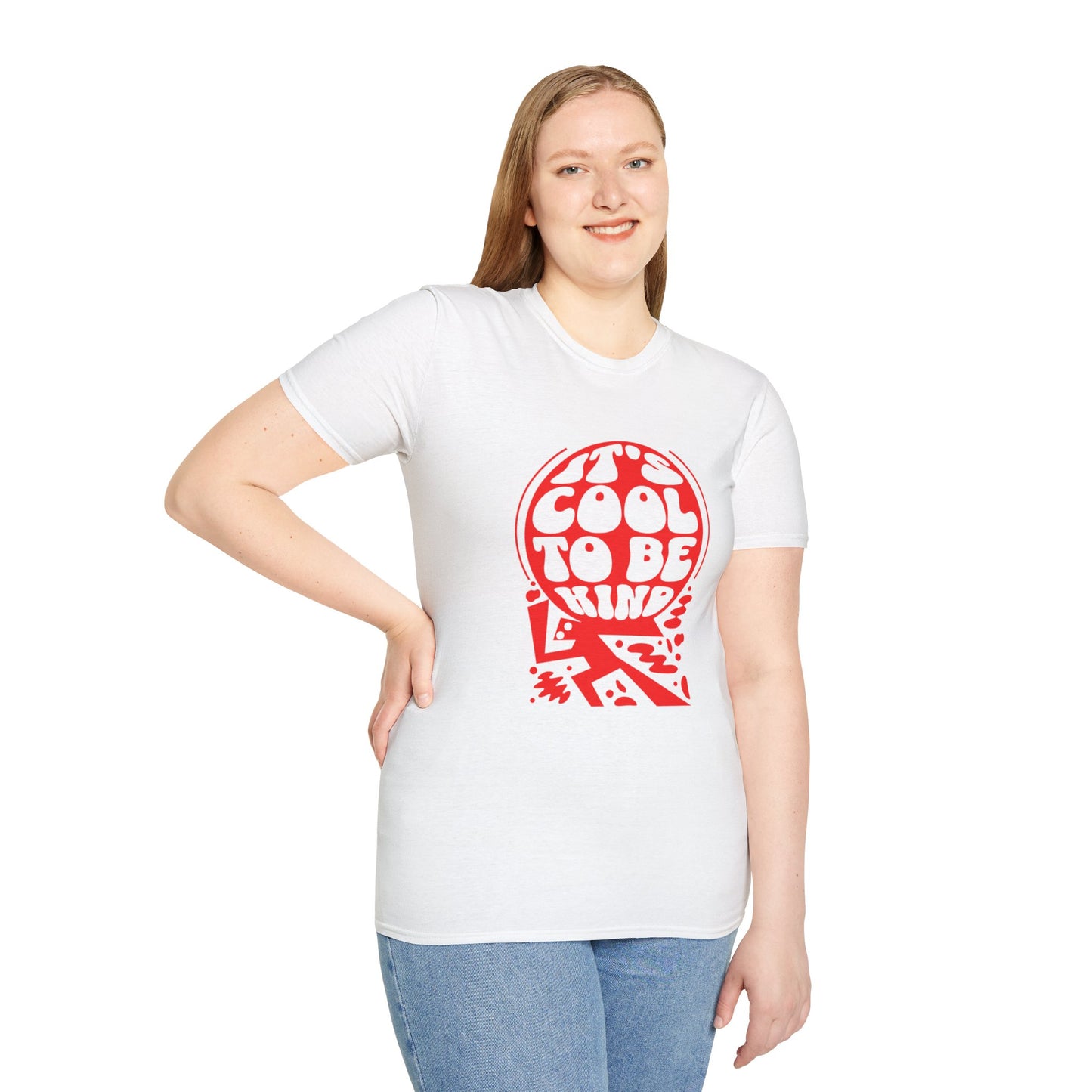 It’s Cool to Be Kind T-Shirt – Red Retro Kindness Graphic Tee with Vintage-Inspired Positive Message