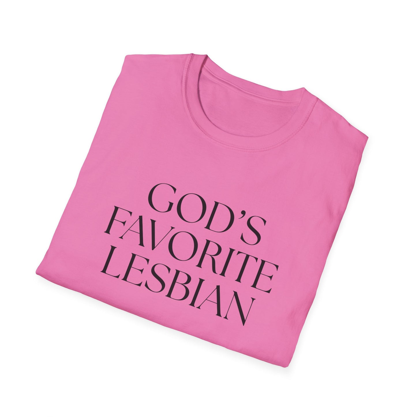 God’s Favorite Lesbian T-Shirt – Bold LGBTQ+ Pride Graphic Tee with Empowering Statement
