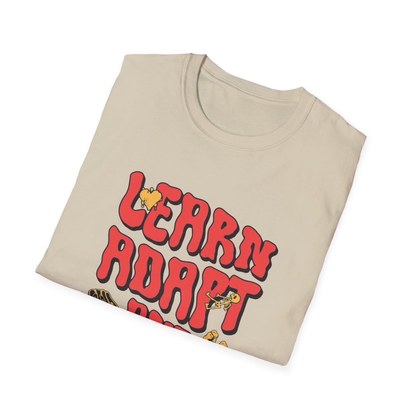 Learn Adapt Evolve T-Shirt – Motivational Graphic Tee with Bold Inspirational Typography