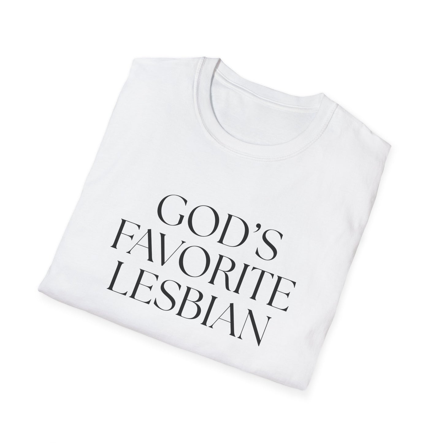 God’s Favorite Lesbian T-Shirt – Bold LGBTQ+ Pride Graphic Tee with Empowering Statement