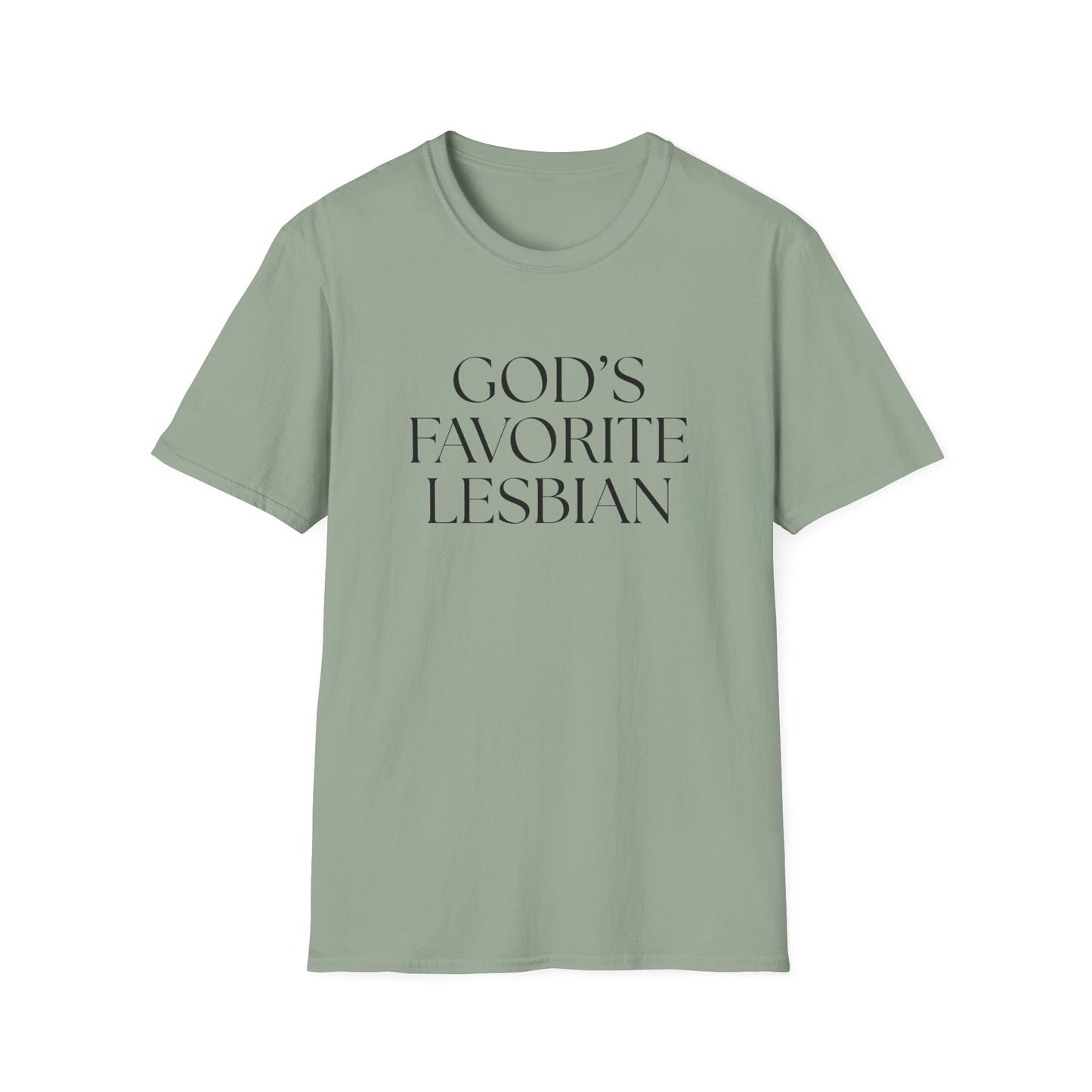 God’s Favorite Lesbian T-Shirt – Bold LGBTQ+ Pride Graphic Tee with Empowering Statement