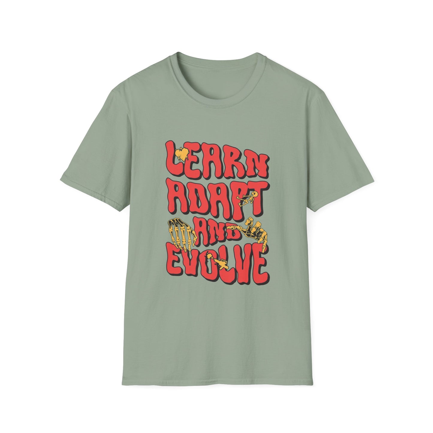 Learn Adapt Evolve T-Shirt – Motivational Graphic Tee with Bold Inspirational Typography