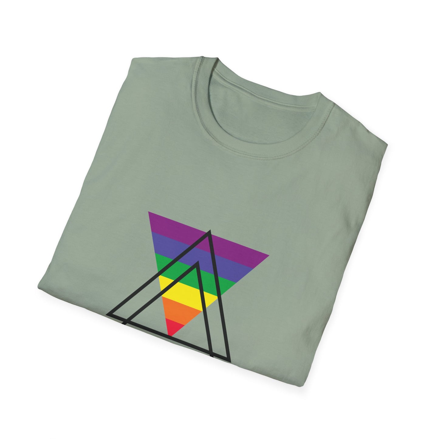 Gay and Okay T-Shirt – Geometric Rainbow LGBTQ+ Graphic Tee with Bold Inclusive Pride Design