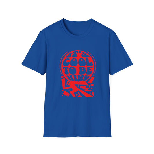 It’s Cool to Be Kind T-Shirt – Red Retro Kindness Graphic Tee with Vintage-Inspired Positive Message
