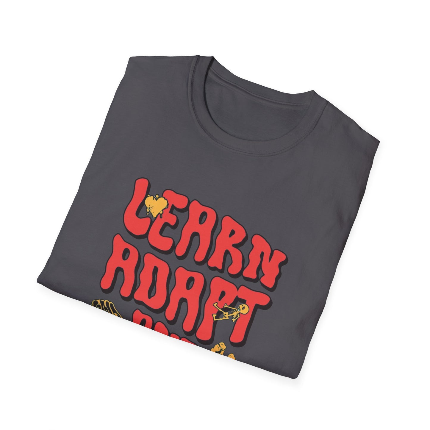 Learn Adapt Evolve T-Shirt – Motivational Graphic Tee with Bold Inspirational Typography