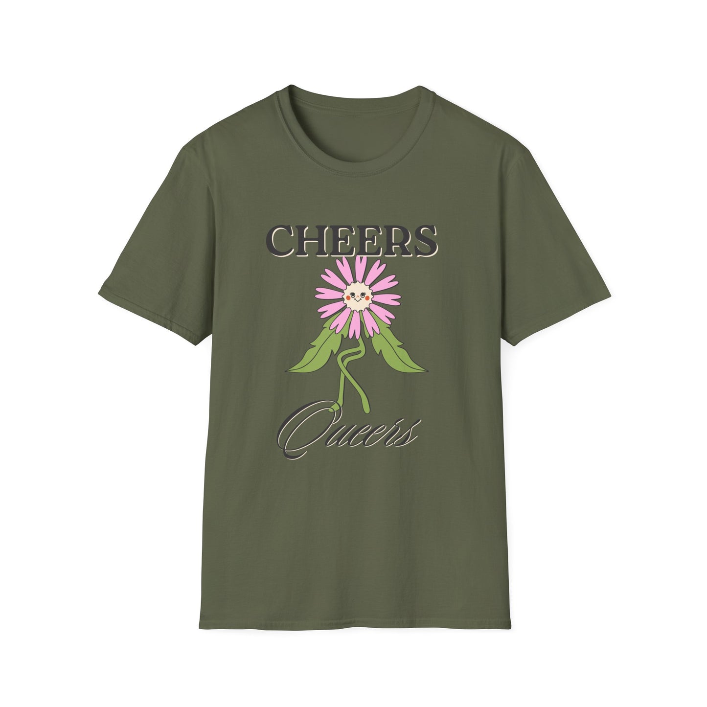 Cheers Queers T-Shirt – Retro LGBTQ+ Pride Graphic Tee with Bold Vintage-Inspired Celebration Design
