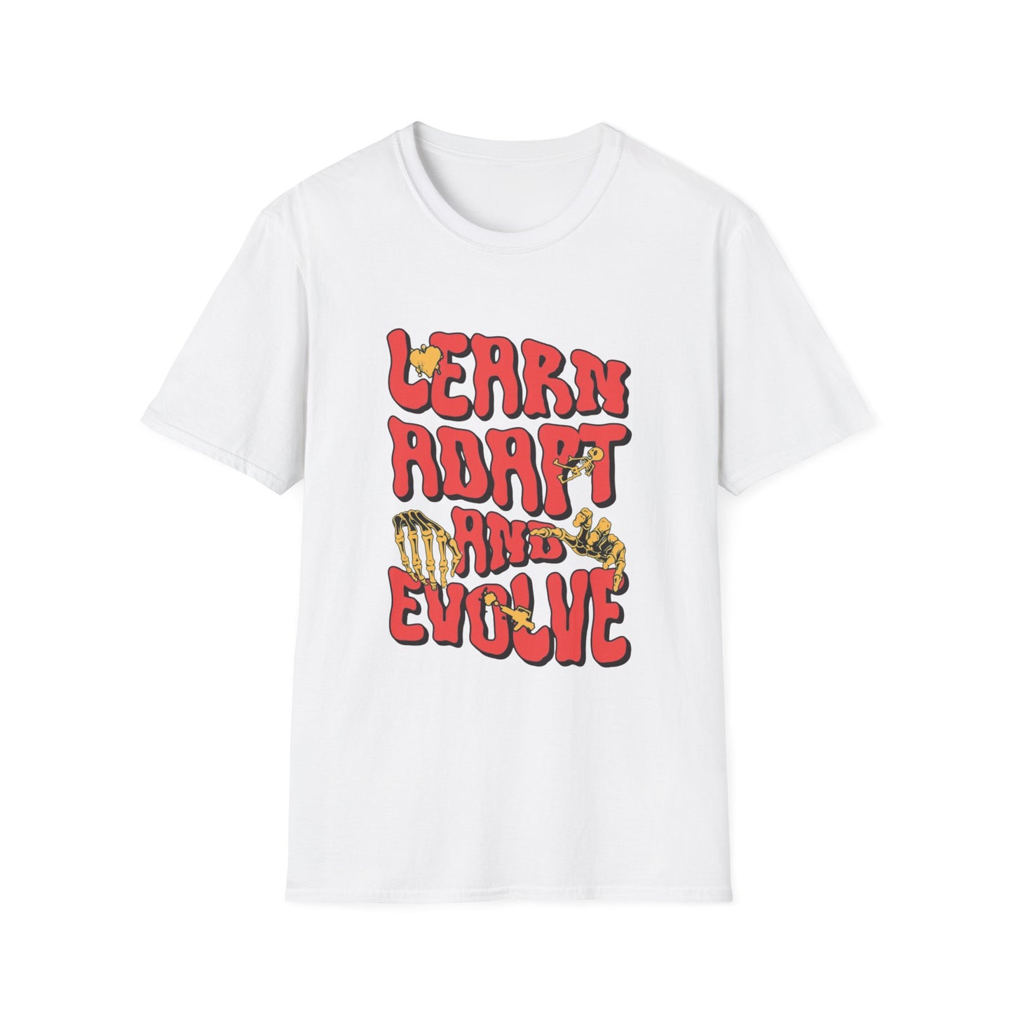 Learn Adapt Evolve T-Shirt – Motivational Graphic Tee with Bold Inspirational Typography