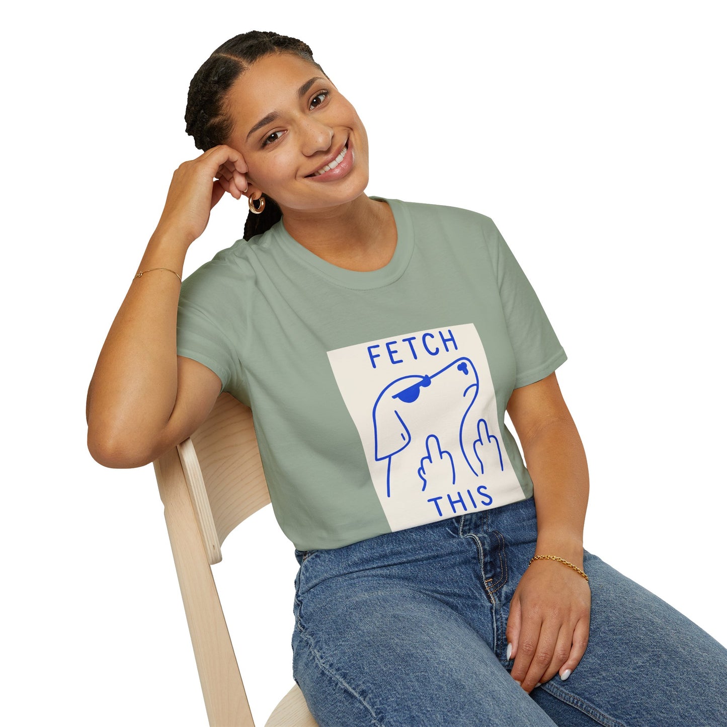 Fetch This T-Shirt – Bold Graphic Tee with Playful Dog Flipping Off Design