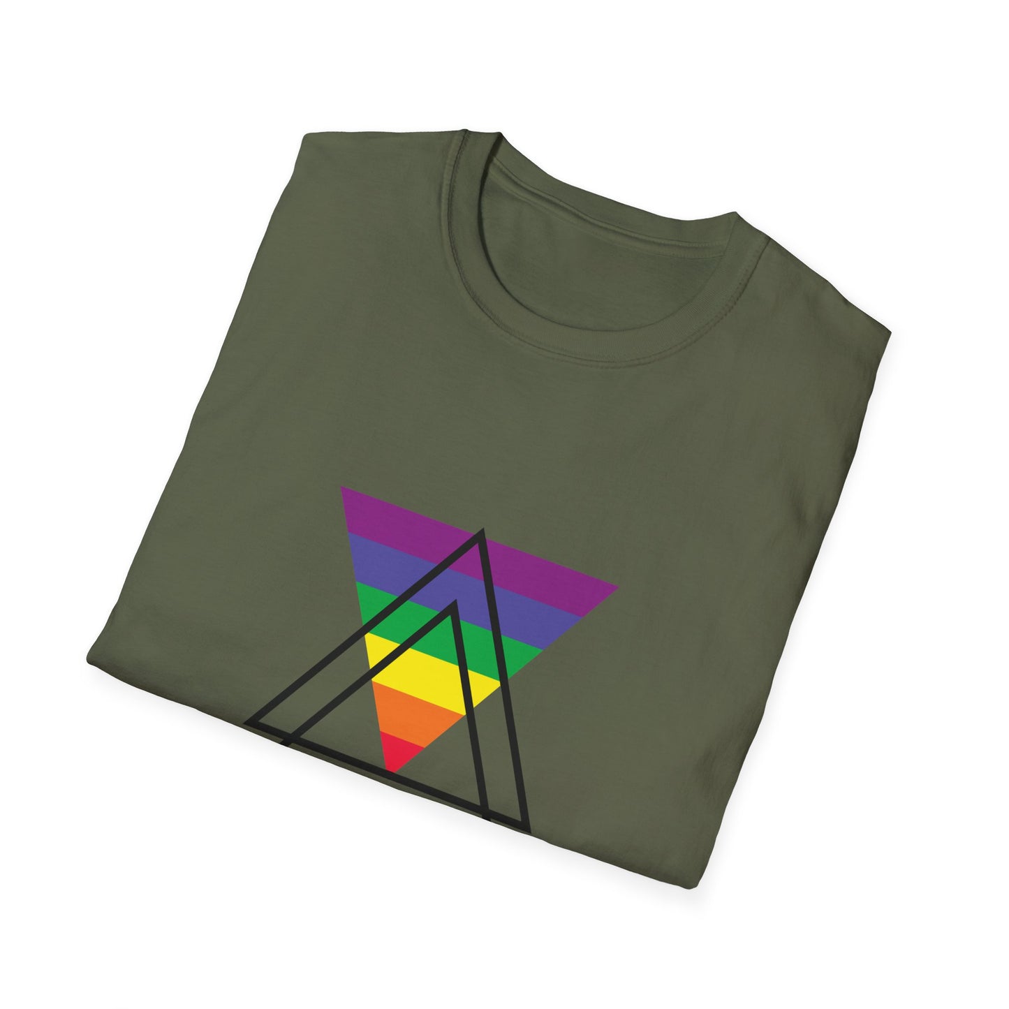 Gay and Okay T-Shirt – Geometric Rainbow LGBTQ+ Graphic Tee with Bold Inclusive Pride Design