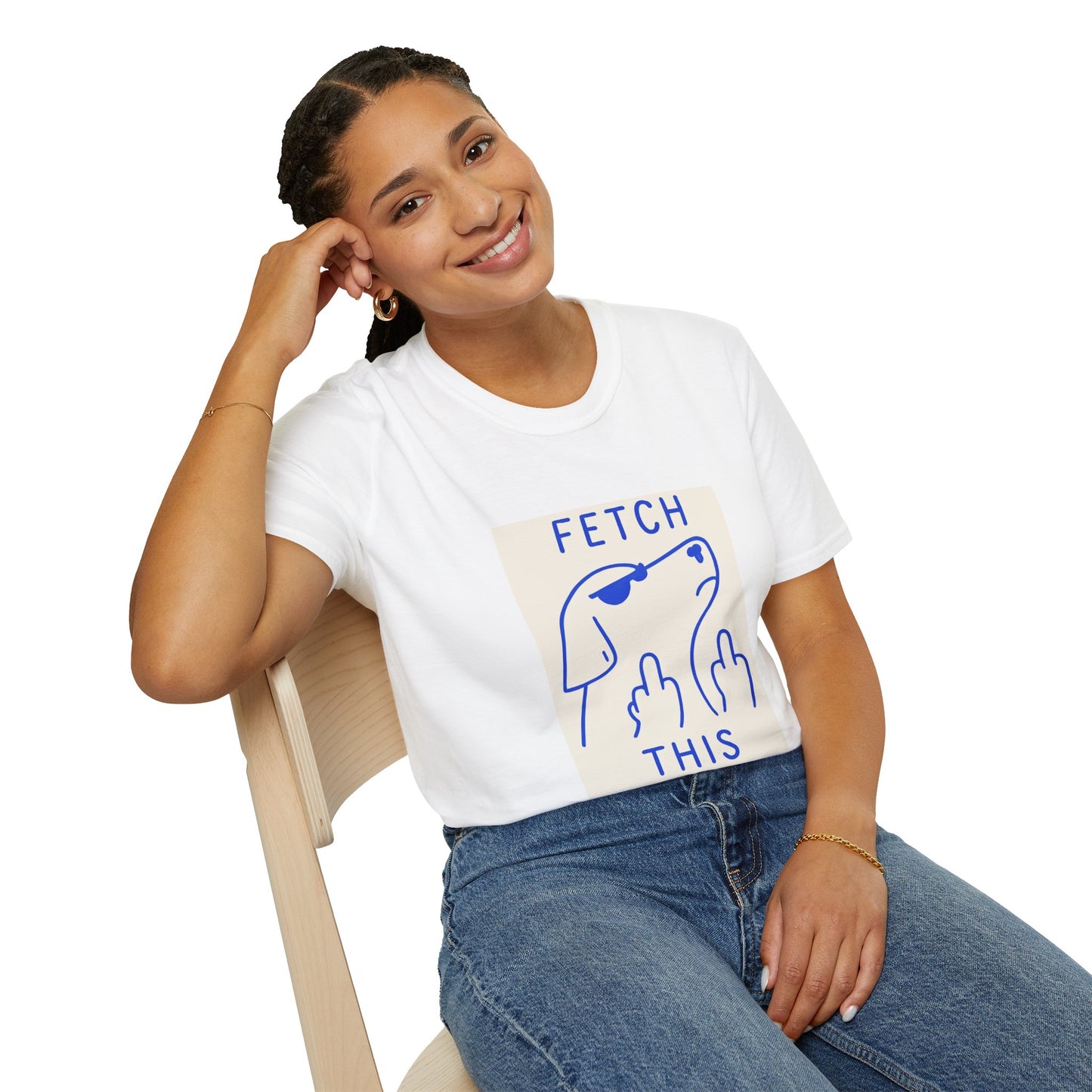 Fetch This T-Shirt – Bold Graphic Tee with Playful Dog Flipping Off Design