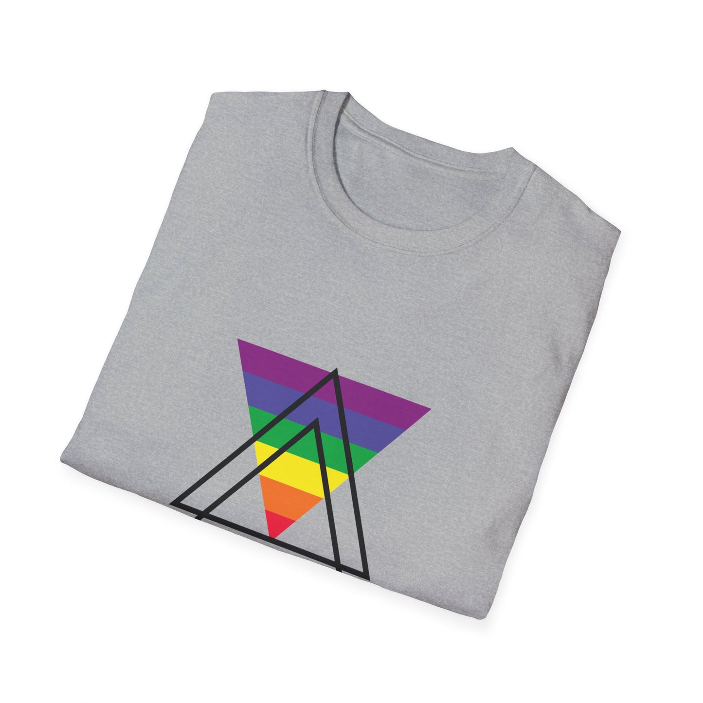 Gay and Okay T-Shirt – Geometric Rainbow LGBTQ+ Graphic Tee with Bold Inclusive Pride Design