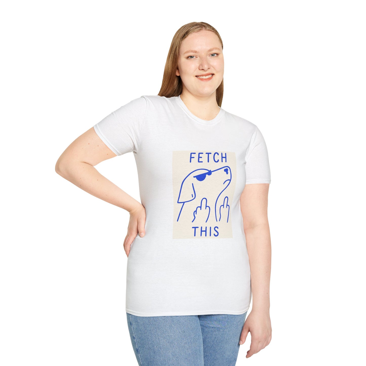 Fetch This T-Shirt – Bold Graphic Tee with Playful Dog Flipping Off Design
