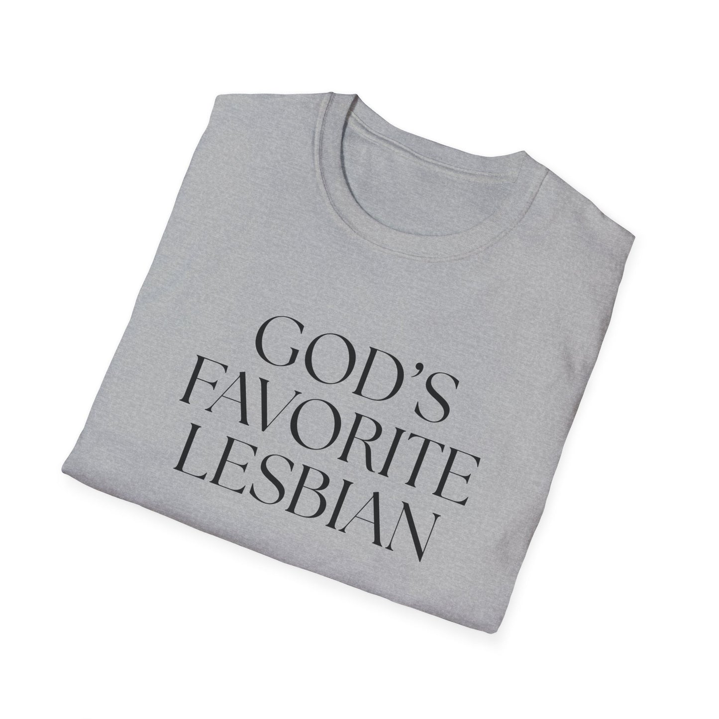 God’s Favorite Lesbian T-Shirt – Bold LGBTQ+ Pride Graphic Tee with Empowering Statement
