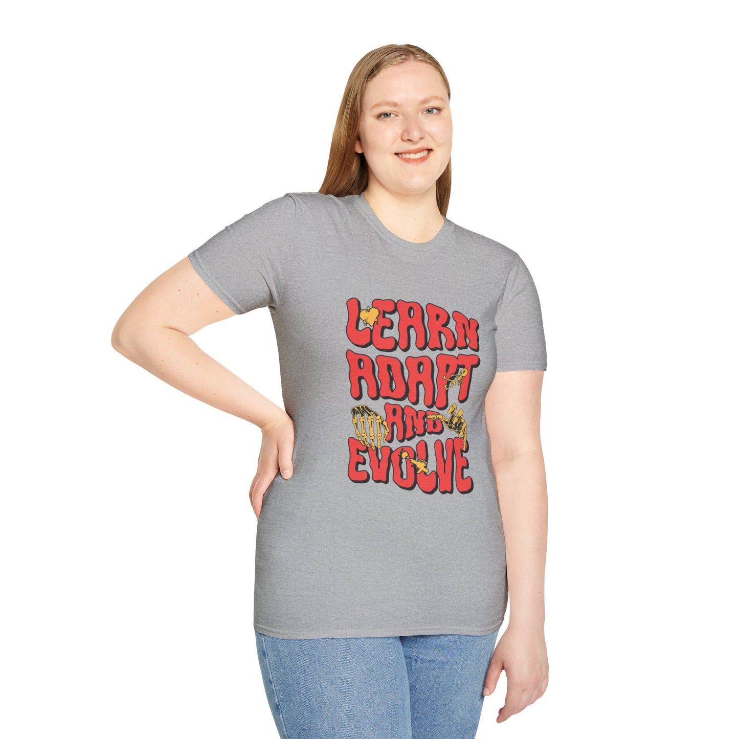 Learn Adapt Evolve T-Shirt – Motivational Graphic Tee with Bold Inspirational Typography